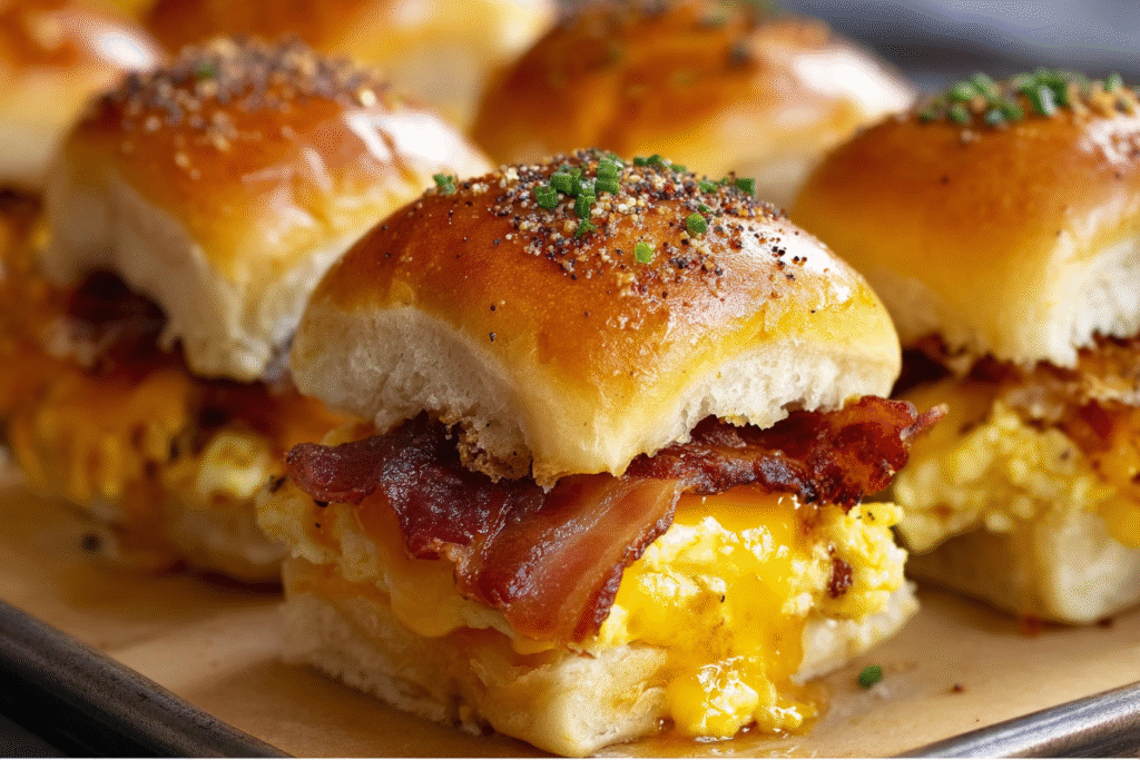 Cheesy Bacon Breakfast Sliders