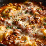 Cheesy Beef Ravioli Skillet