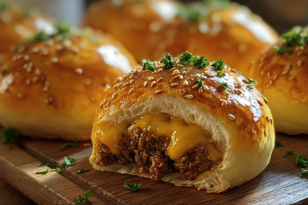 Cheesy Beef Stuffed Buns