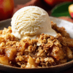 Classic Apple Crisp with Vanilla Ice Cream