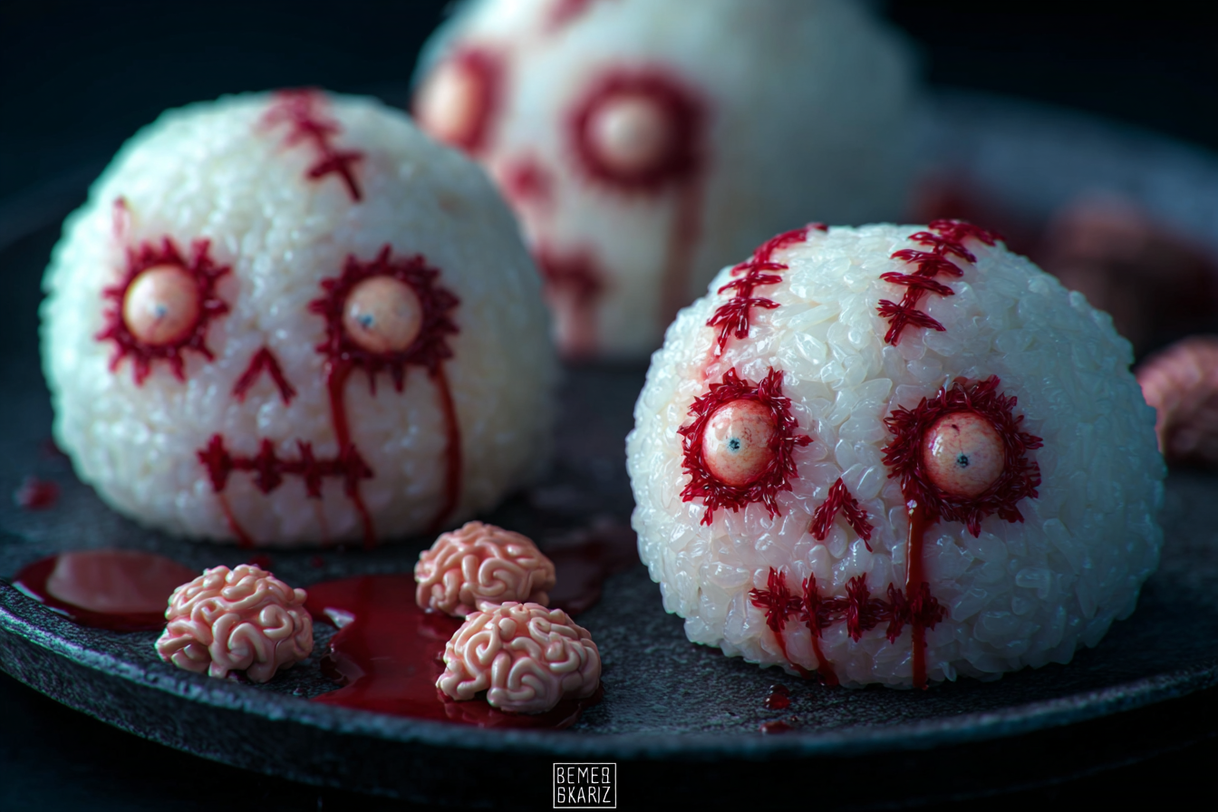 Creepy Skull Rice Balls