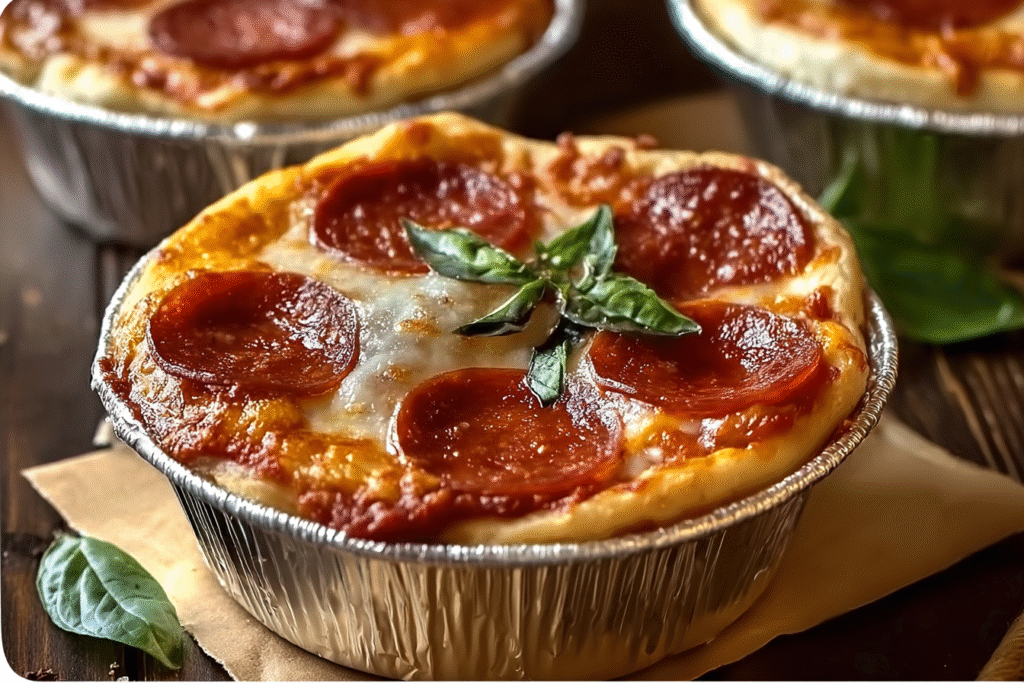 Mini Deep Dish Pepperoni Pizzas