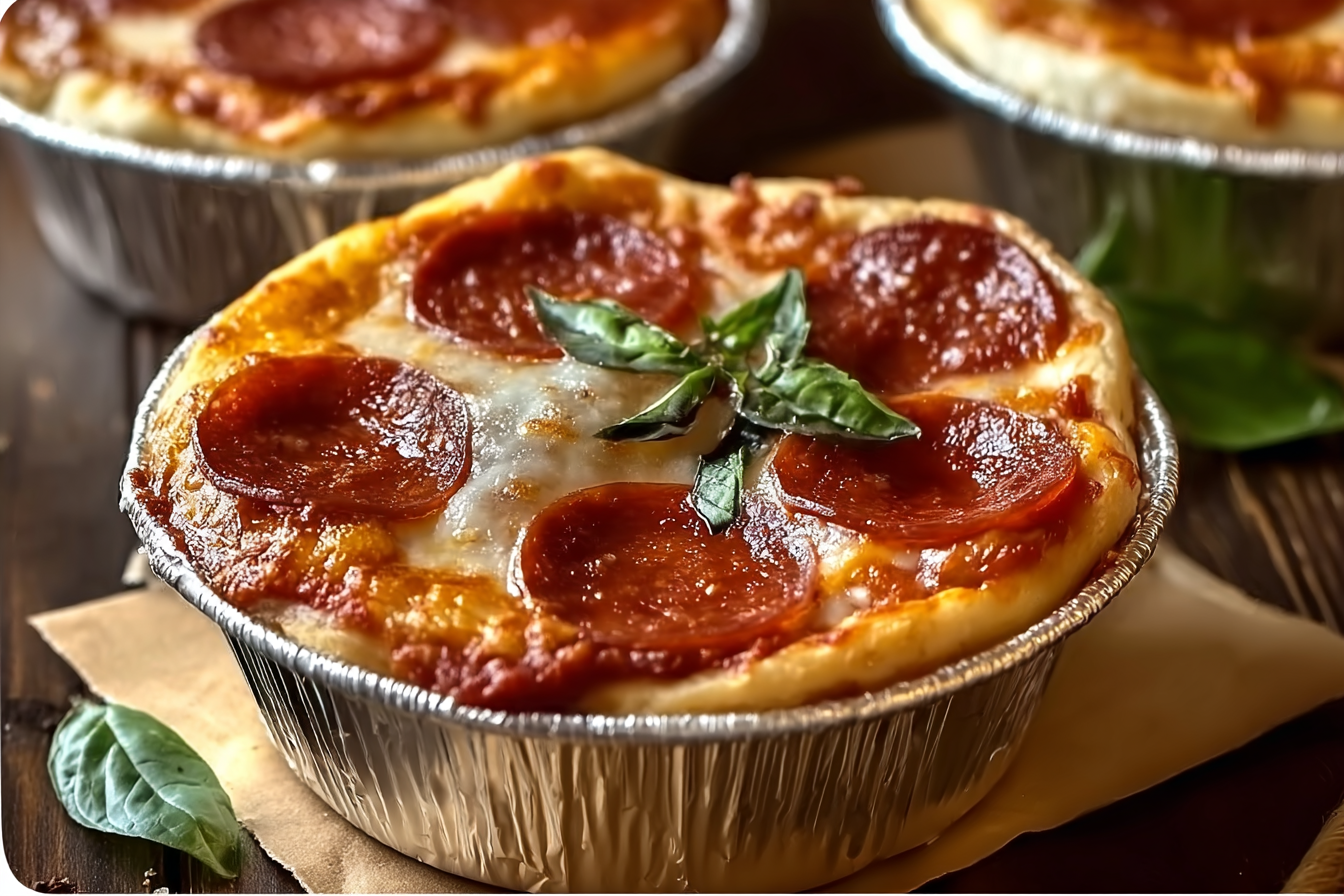 Mini Deep Dish Pepperoni Pizzas