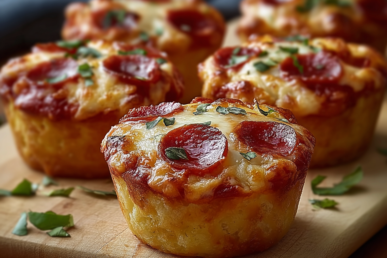 Mini Pepperoni Pizza Muffins