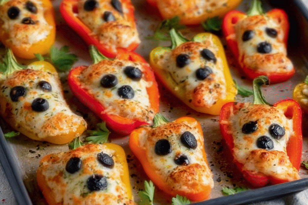 Spooky Stuffed Pepper Ghosts