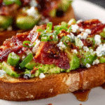 Avocado Bacon Toast with Chili Honey Drizzle