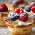 Berry Custard Puff Pastry Cups