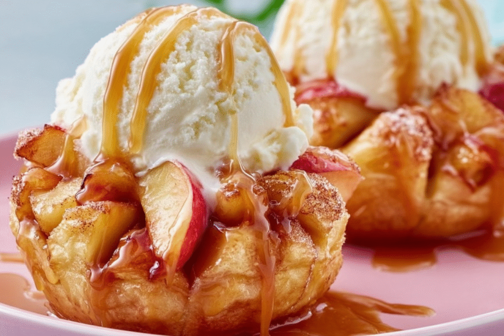 Caramel Apple Blossom Sundaes