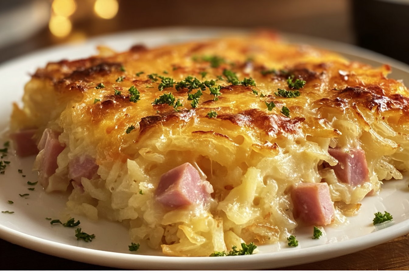 Cheesy Ham and Hash Brown Casserole