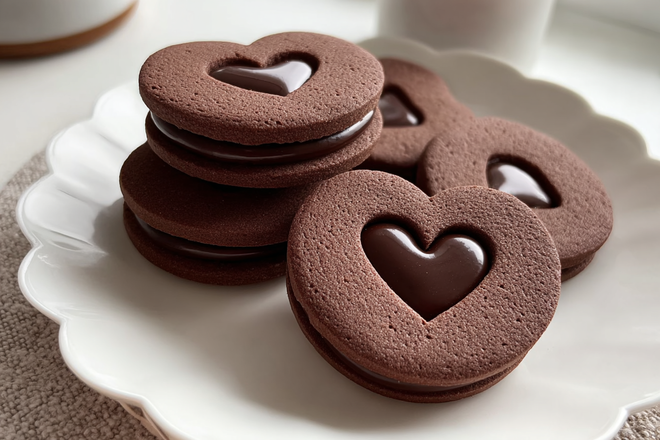Chocolate Heart Sandwich Cookies