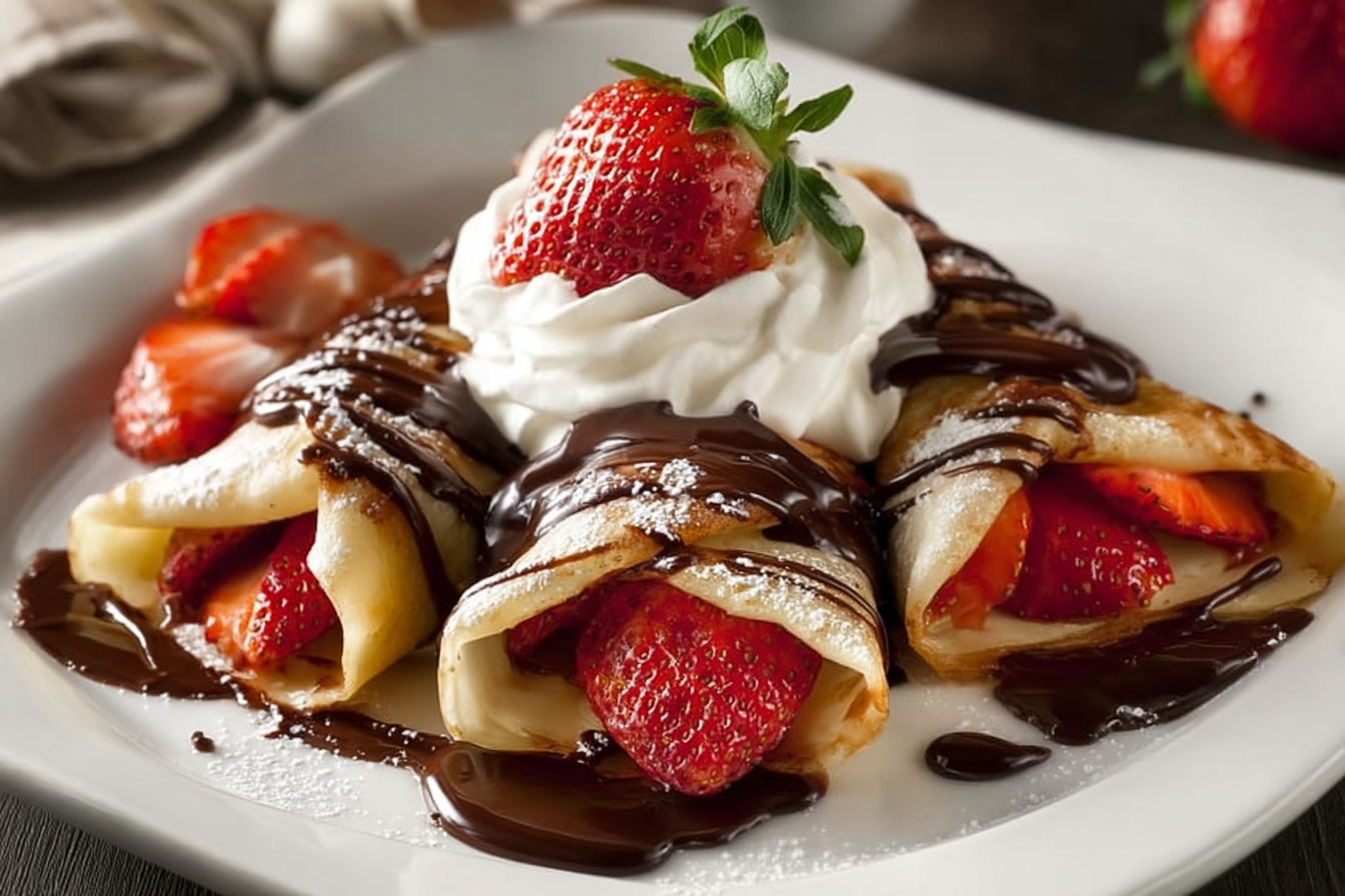 Chocolate Strawberry Dessert Crêpes