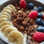 Creamy Yogurt Bowl with Banana, Berries & Cocoa Granola