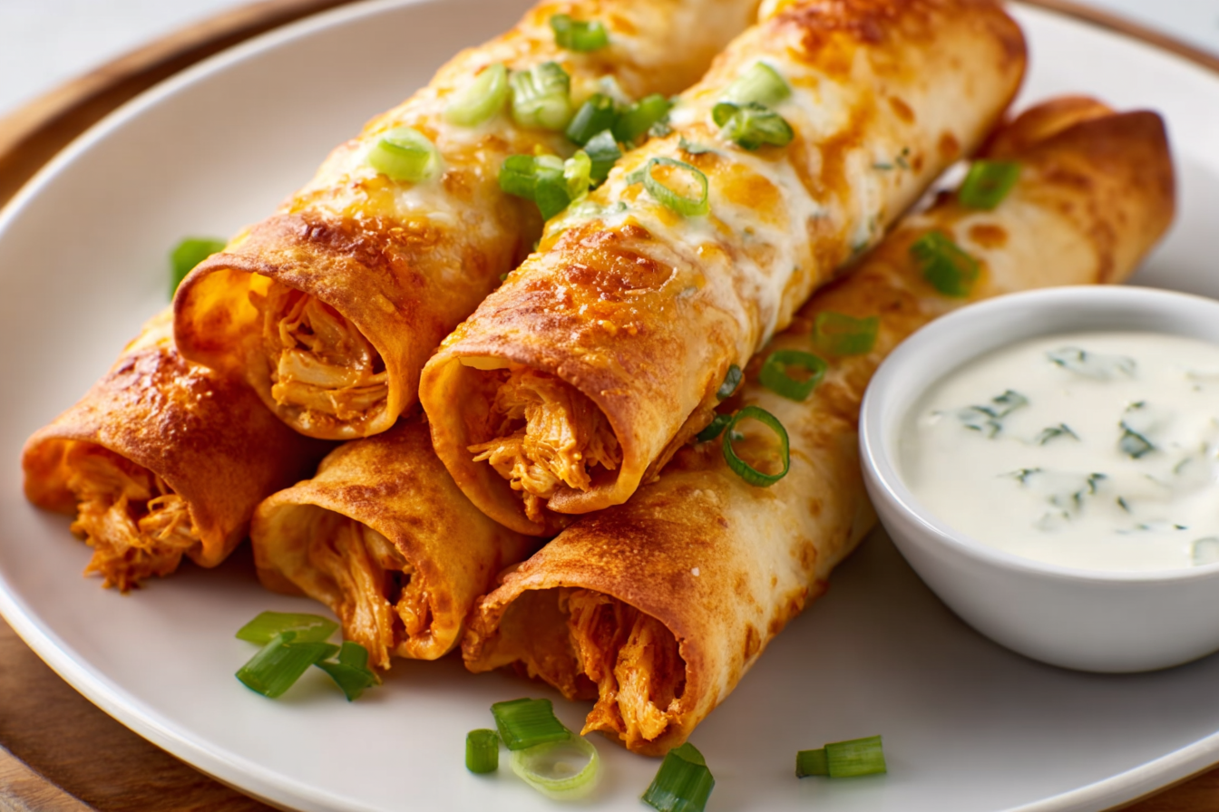 Crispy Buffalo Chicken Taquitos