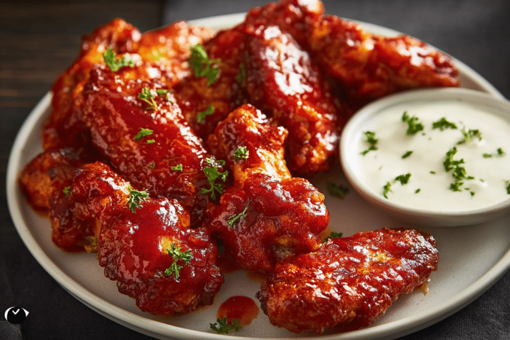 Crispy Buffalo Chicken Wings with Ranch Dip