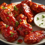 Crispy Buffalo Chicken Wings with Ranch Dip