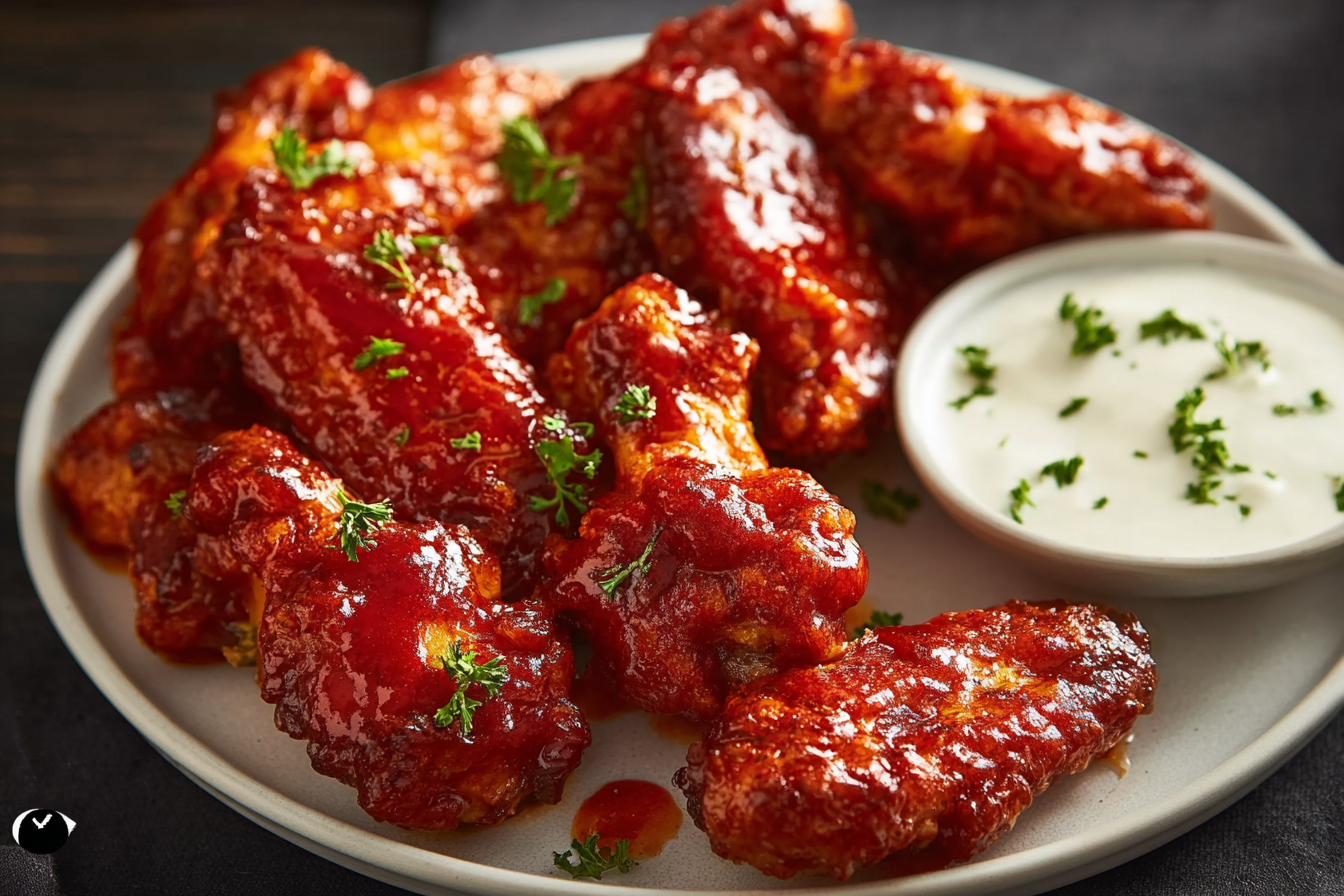 Crispy Buffalo Chicken Wings with Ranch Dip