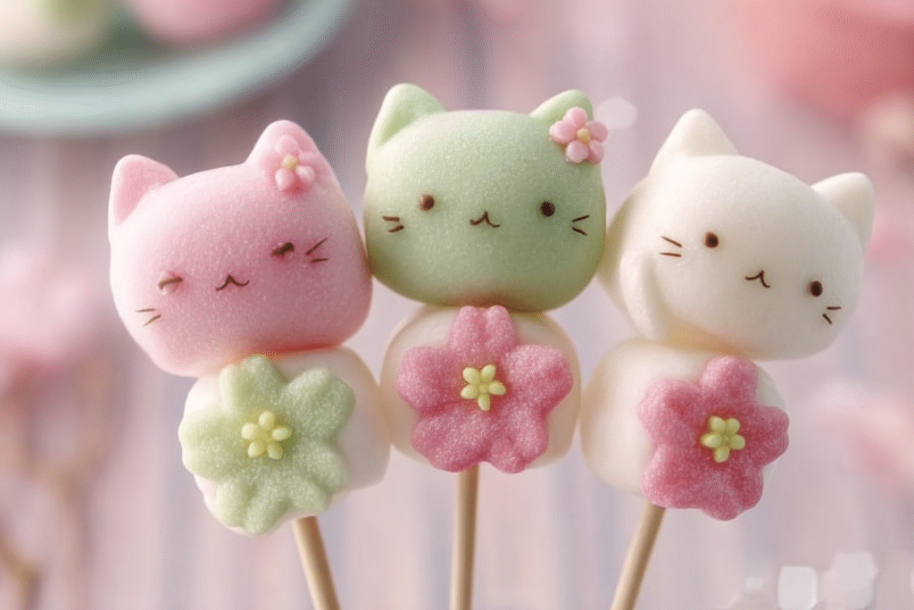 Cute Sakura Dango Skewers