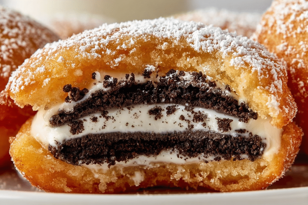 Deep-Fried Oreos with Powdered Sugar