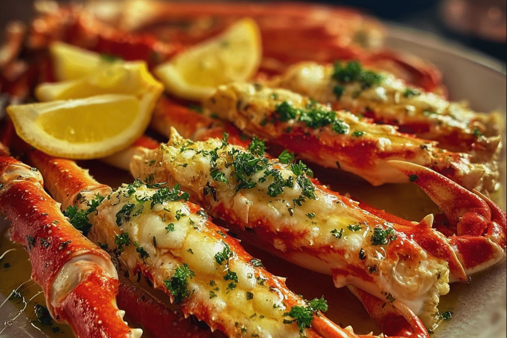 Garlic Butter Steamed Crab Legs
