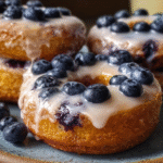 Glazed Blueberry Cake Donuts