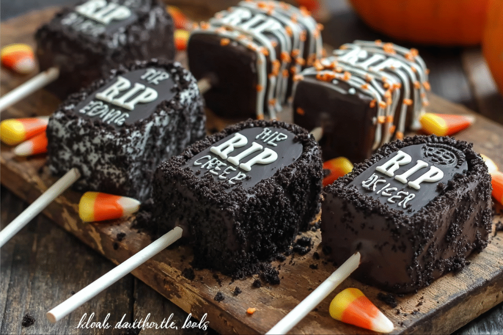 Graveyard Tombstone Cake Popsicles