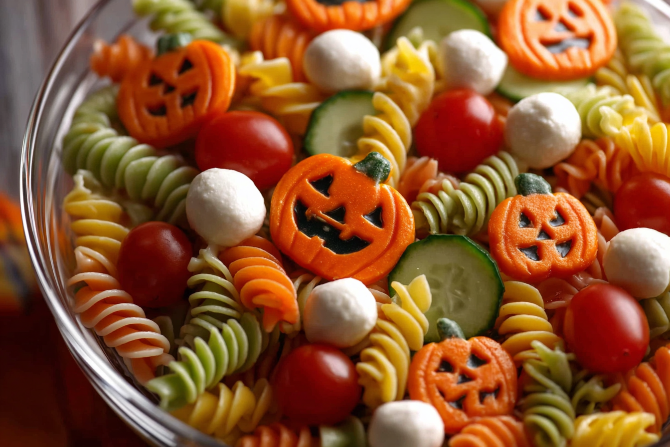 Halloween Jack-O’-Lantern Pasta Salad