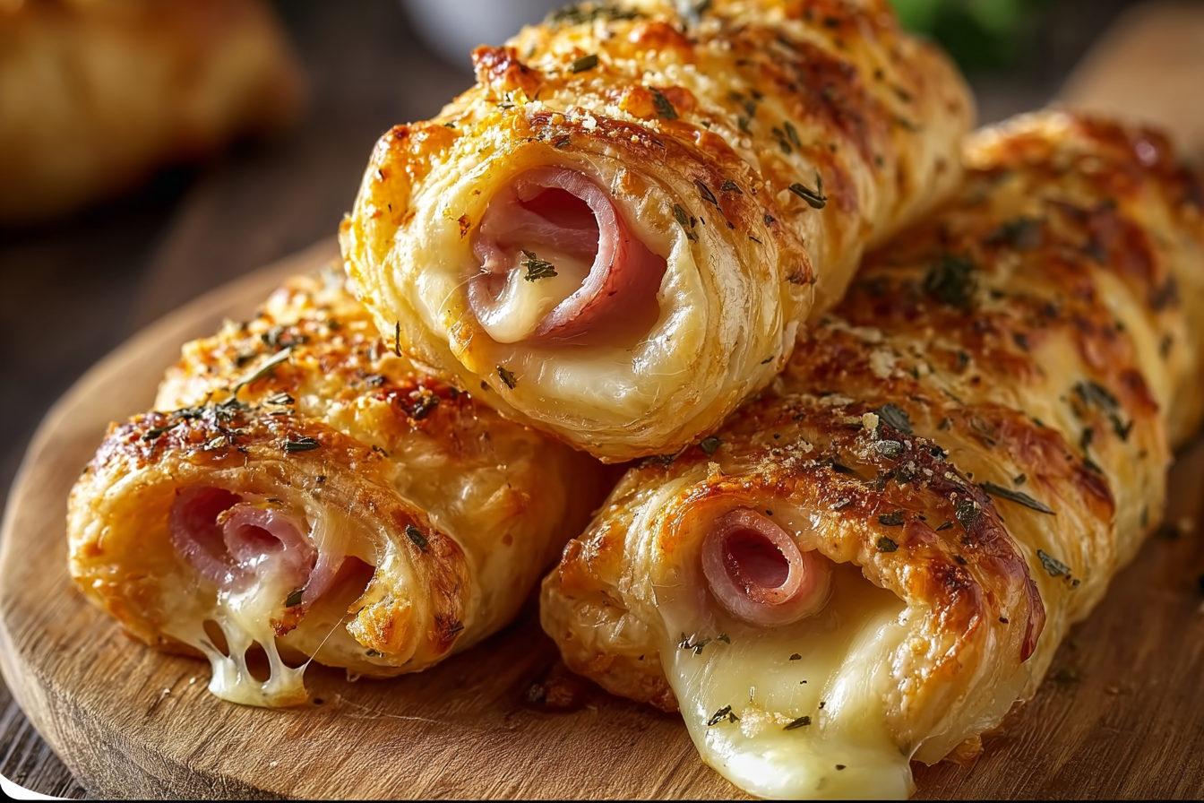 Ham & Cheese Puff Pastry Rolls