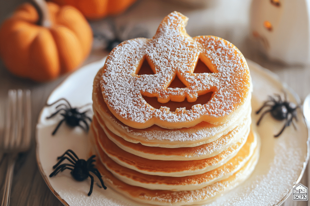 Jack-O’-Lantern Pancake Stack