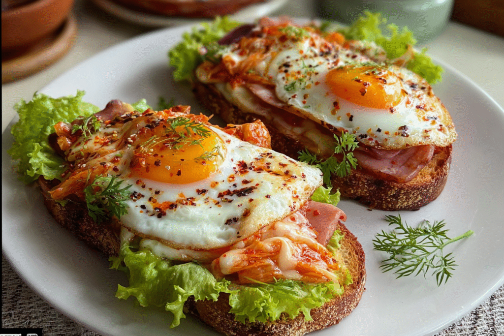 Kimchi & Egg Open-Faced Toasts