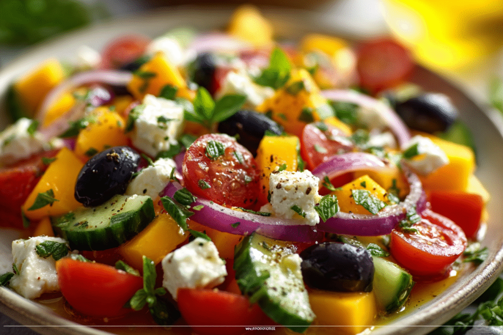 Mediterranean Mango Greek Salad