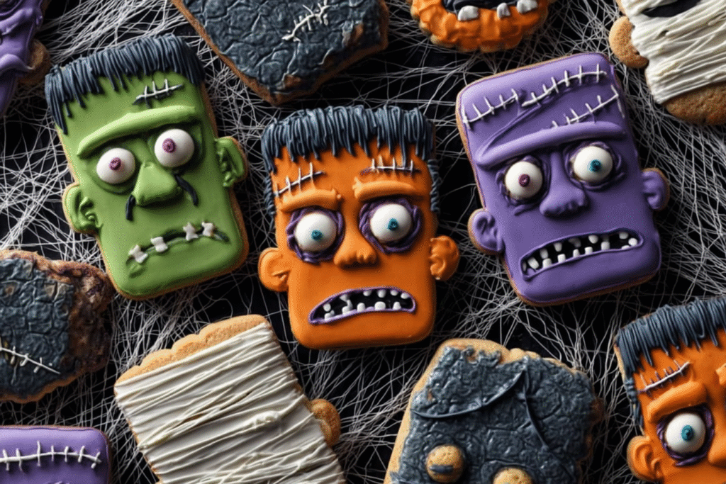 Monster Face Halloween Cookies