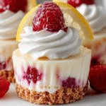 Raspberry Lemon Swirl Mini Cheesecakes