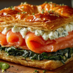 Smoked Salmon & Spinach Puff Pastry Sandwich