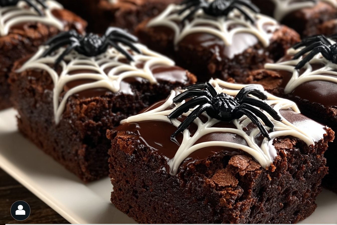 Spiderweb Fudge Brownies