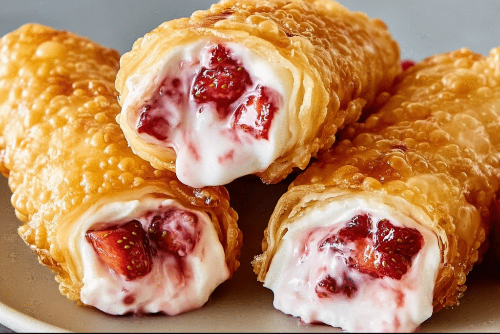 Strawberry Cream Cheese Dessert Egg Rolls