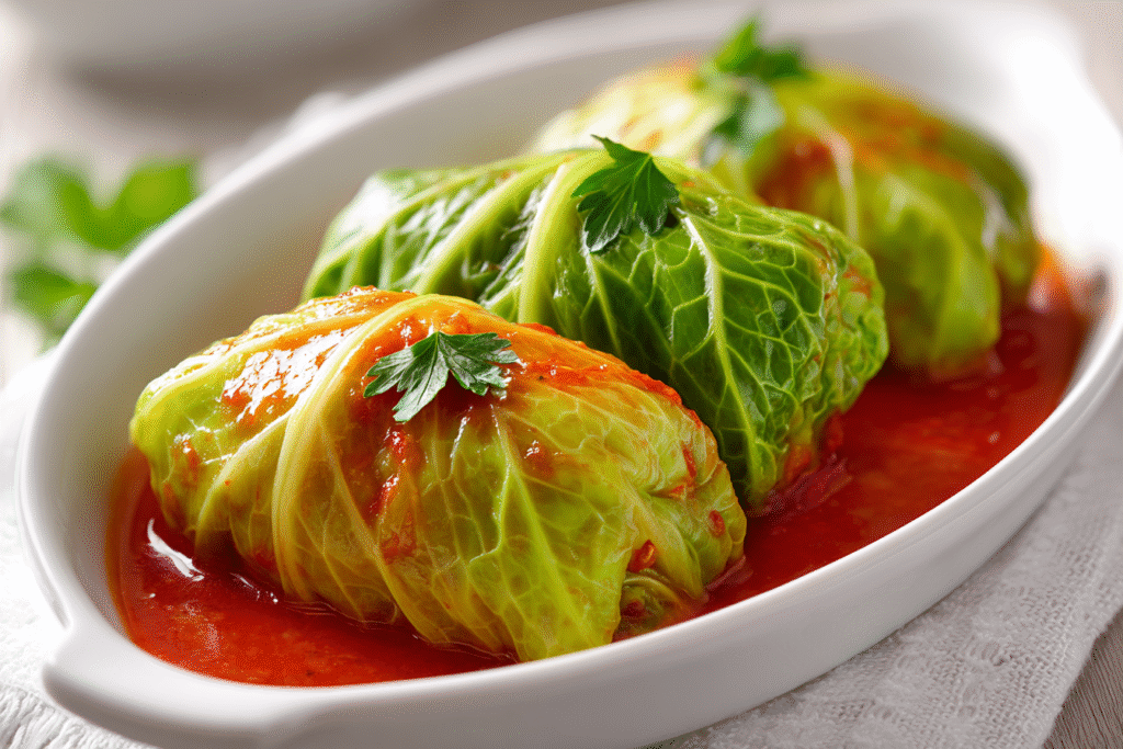 Stuffed Cabbage Rolls in Tomato Sauce