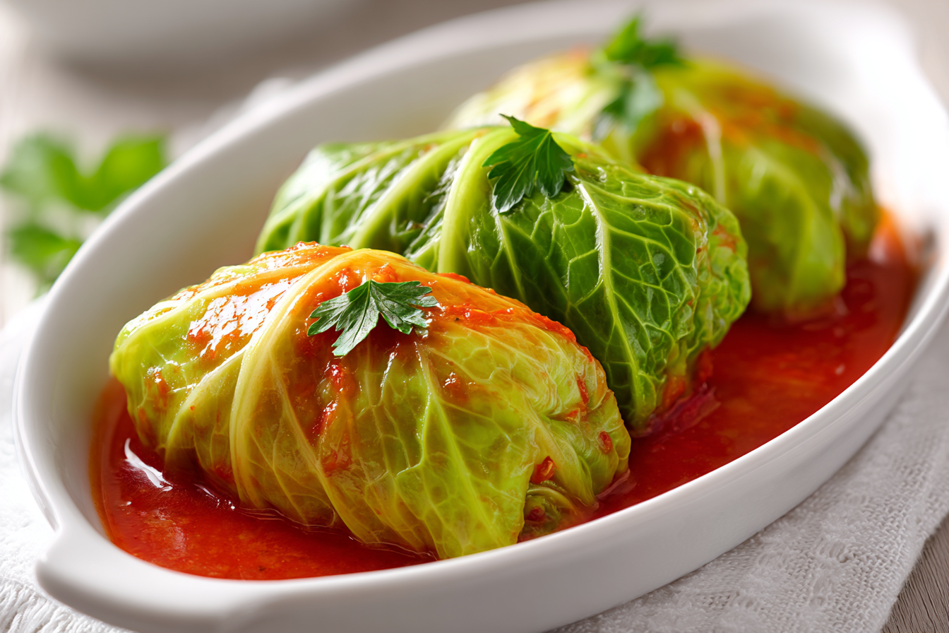 Stuffed Cabbage Rolls in Tomato Sauce