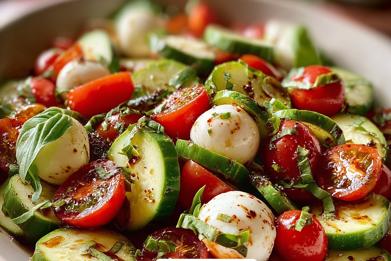 Zesty Cucumber Caprese Salad