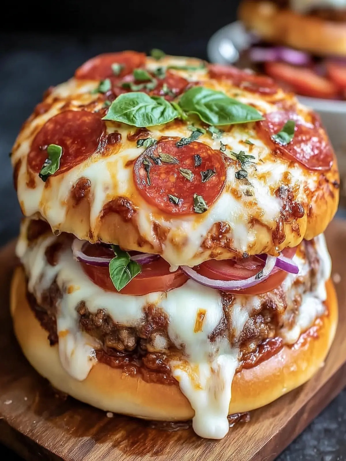 Pepperoni Pizza Burger Creation First Image