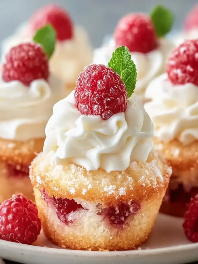 Mini Raspberry Cream Cupcakes First Image