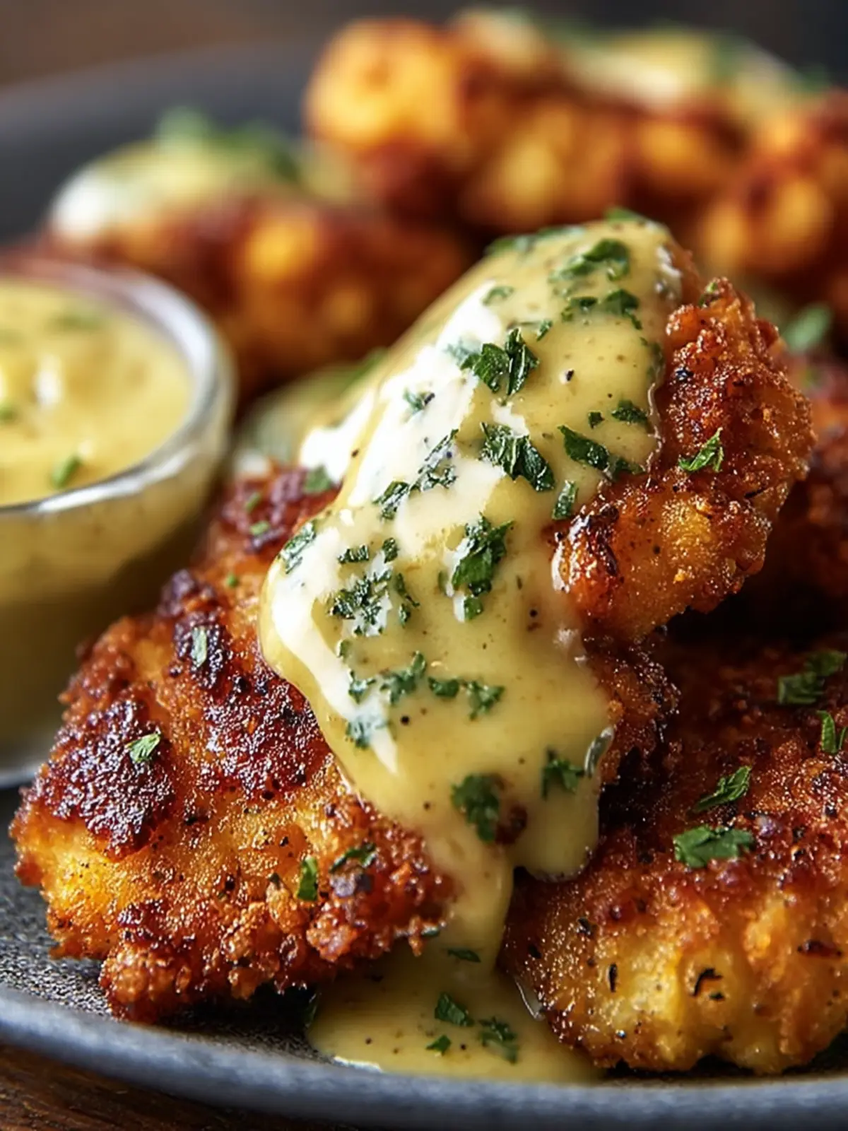 Crispy Chicken with Creamy Sauce First Image
