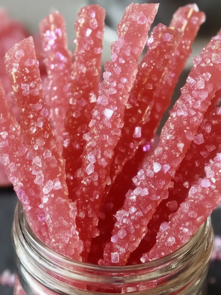 Homemade Pink Rock Candy Sticks First Image