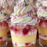 Cupcake Topped Layered Dessert Cups First Image