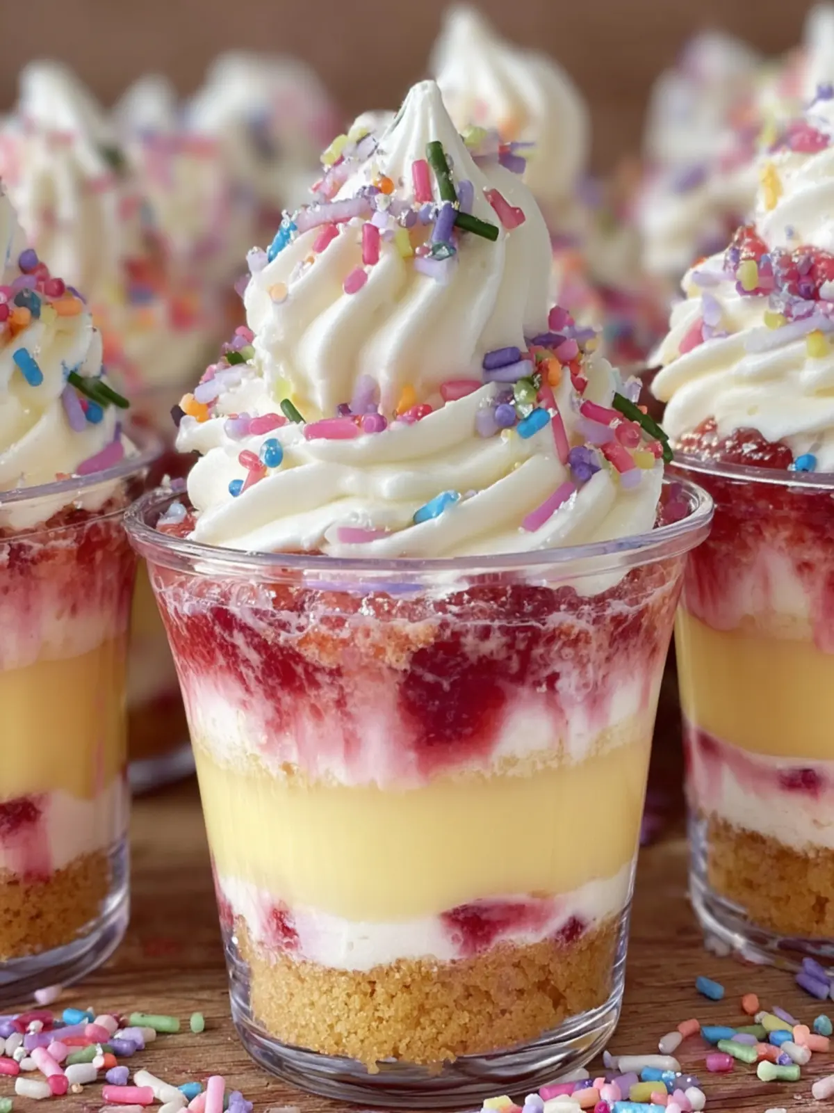 Cupcake Topped Layered Dessert Cups First Image