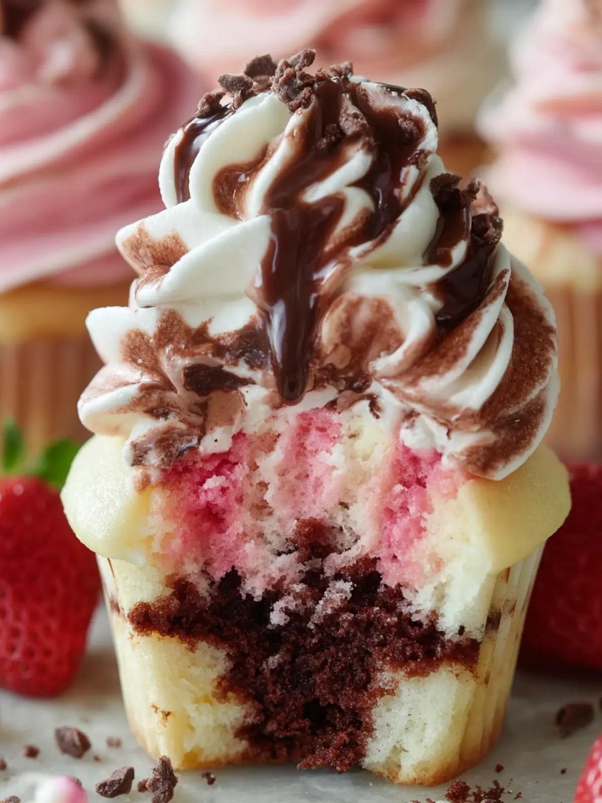 Chocolate Strawberry Swirl Cupcakes: Irresistibly Sweet Bliss 6 dymcapwngpkrfg0ggs2t