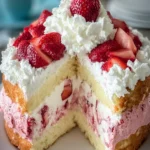 Fluffy Strawberry Cream Cake First Image