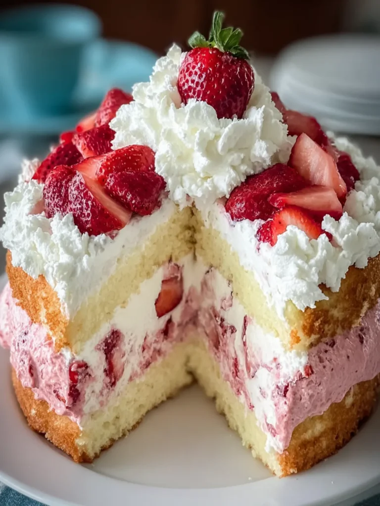 Fluffy Strawberry Cream Cake First Image
