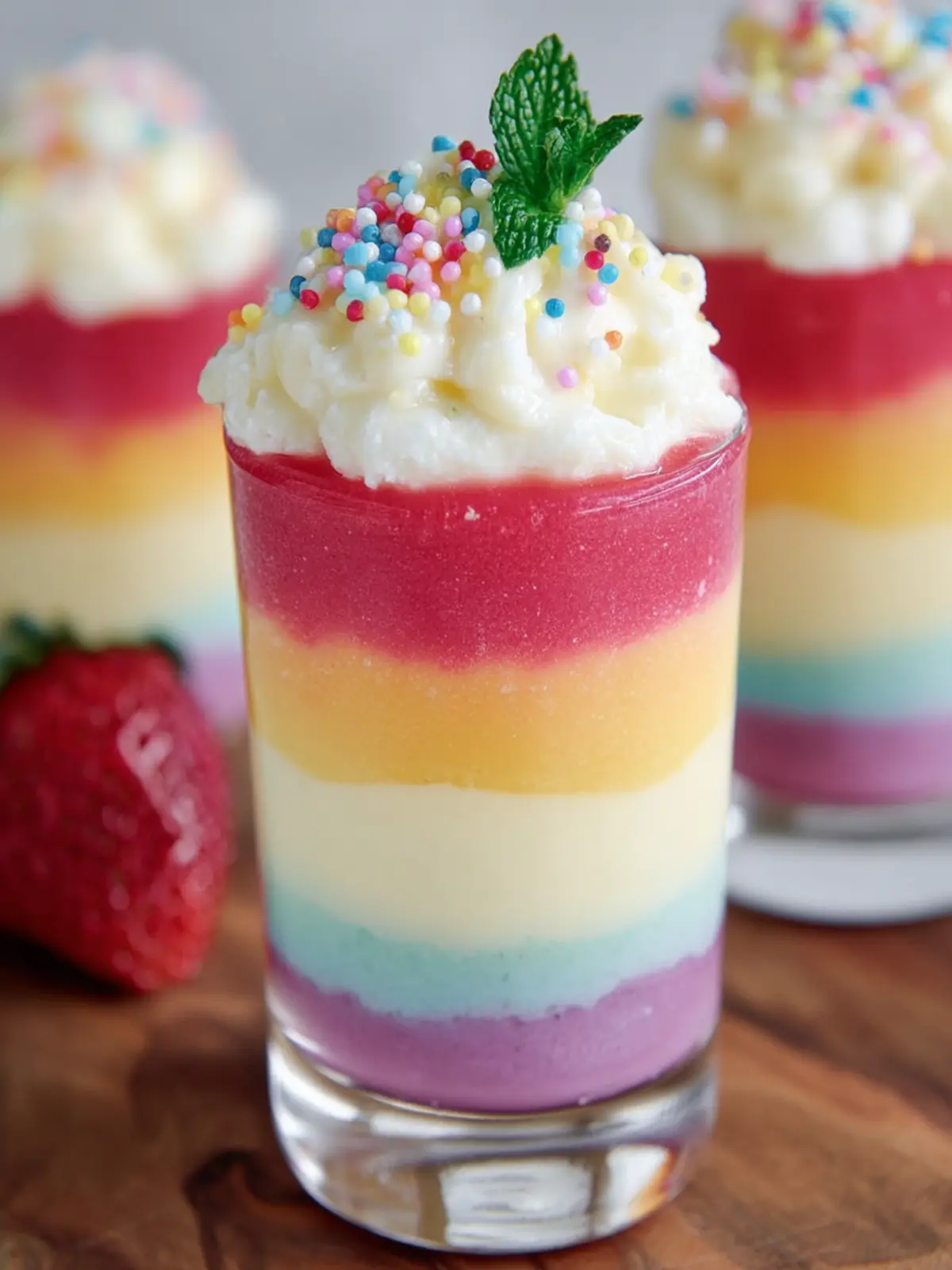 Colorful Layered Rainbow Pudding: Indulgent Treat That Delights 7