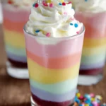 Colorful Layered Rainbow Pudding First Image