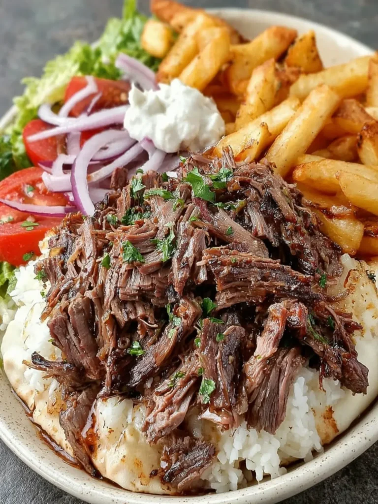 Slow-Cooked Lamb Shawarma Plate First Image